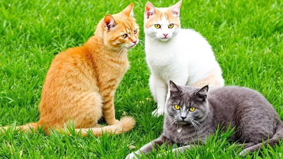Beautiful kittens playing on the grass - Cat sounds