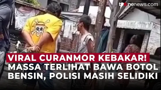 Viral Video Pelaku Curanmor Terbakar di Surabaya Warga Terlihat Bawa Bensin | OneNews Update